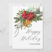 Bloemen rustieke vakantie feestdagenkaart (Voorkant)
