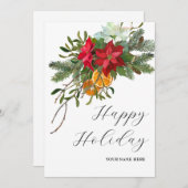 Bloemen rustieke vakantie feestdagenkaart (Voorkant / Achterkant)