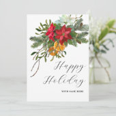 Bloemen rustieke vakantie feestdagenkaart (Staand voorkant)