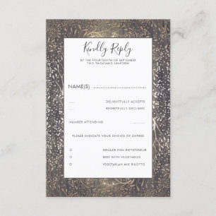 Bloemen rustieke Vintage bruiloft RSVP Kaartje
