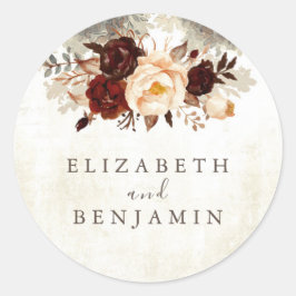 Bloemen rustieke Vintage Ronde Sticker