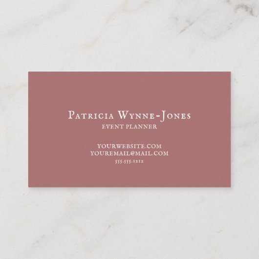 Bloemen Rustieke Waterverf Marsala Visitekaartje (Achterkant)