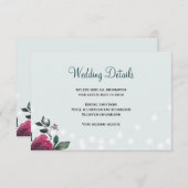 Bloemen rustieke winter bruiloft gastendetails informatiekaartje (Voorkant / Achterkant)