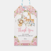  Bloemen Safari Oerwoud Dieren Baby shower Cadeaulabel (Voorkant)