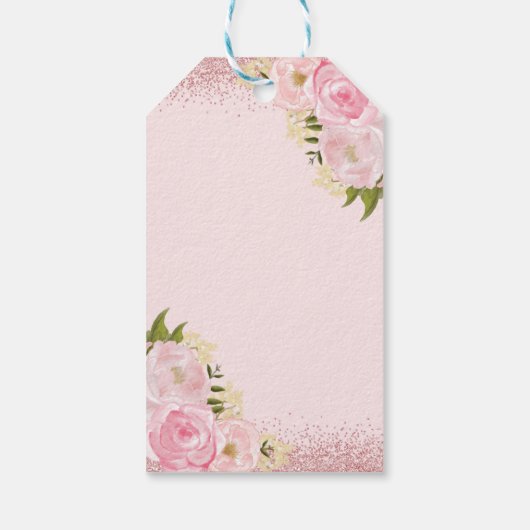  Bloemen Safari Oerwoud Dieren Baby shower Cadeaulabel (Achterkant)