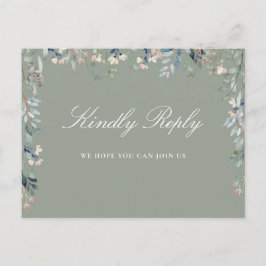 Bloemen Sage Groene Song Aanvraag RSVP Briefkaart