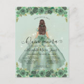 Bloemen Salie Groen Goud Glam Prinses Quinceanera Briefkaart (Voorkant)