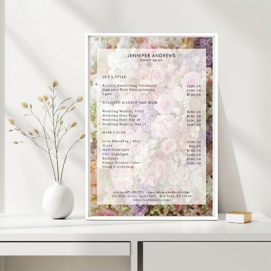 Bloemen Salon Prijslijst Poster