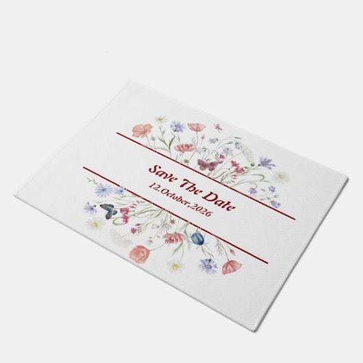 Bloemen "Save the Date" Deurmat (Schuin)
