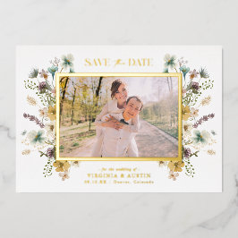 Bloemen Save The Date Folie Uitnodiging