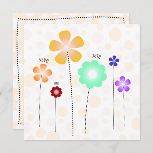 Bloemen Save the Date Sjabloon Kaart (Voorkant / Achterkant)