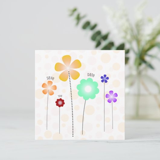 Bloemen Save the Date Sjabloon Kaart (Staand voorkant)