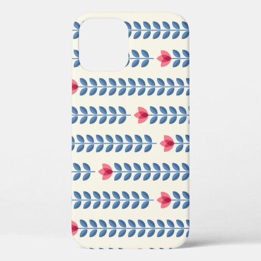 Bloemen Scandinavisch geometrisch retro behang Case-Mate iPhone Case (Achterkant)