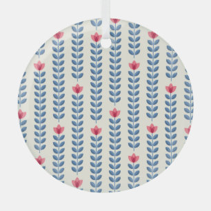 Bloemen Scandinavisch geometrisch retro behang Glas Ornament