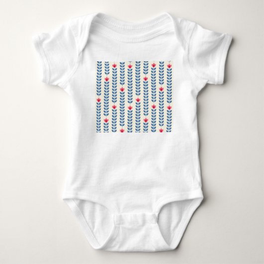 Bloemen Scandinavisch geometrisch retro behang Romper (Voorkant)