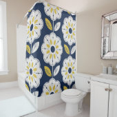 Bloemen Scandinavisch stijl naadloos patroon Douchegordijn (In situ)