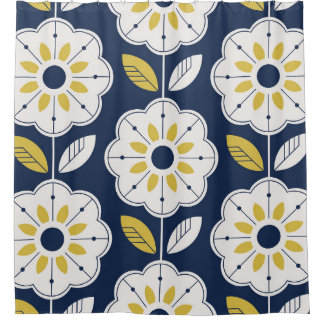 Bloemen Scandinavisch stijl naadloos patroon Douchegordijn