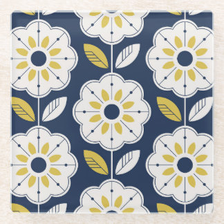 Bloemen Scandinavisch stijl naadloos patroon Glazen Onderzetter