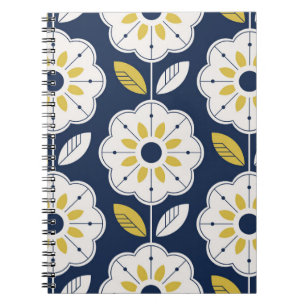 Bloemen Scandinavisch stijl naadloos patroon Notitieboek