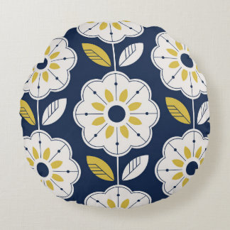 Bloemen Scandinavisch stijl naadloos patroon Rond Kussen