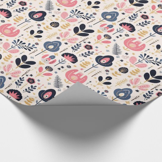 Bloemen Scandinavisch stijl patroon inpakpapier (Hoek)