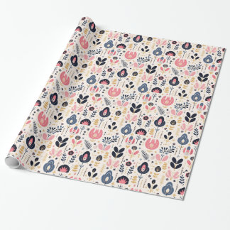 Bloemen Scandinavisch stijl patroon inpakpapier