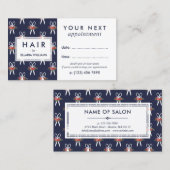 Bloemen Schaar Patroon Hair Stylist Afspraak Afsprakenkaartje (Voorkant / Achterkant)