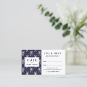 Bloemen Schaar Patroon Hair Stylist Afspraak Afsprakenkaartje (Staand voorkant)