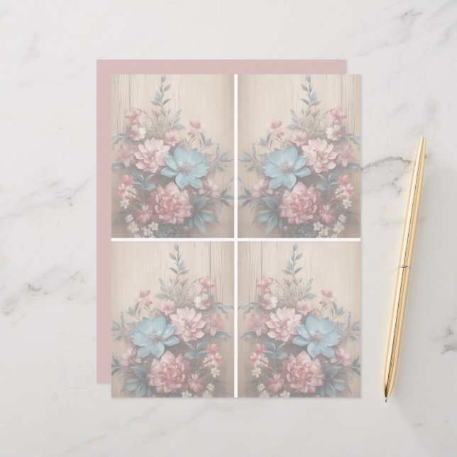 Bloemen Schaduw Zachte lichte achtergrond (Voorkant / Achterkant in situ)