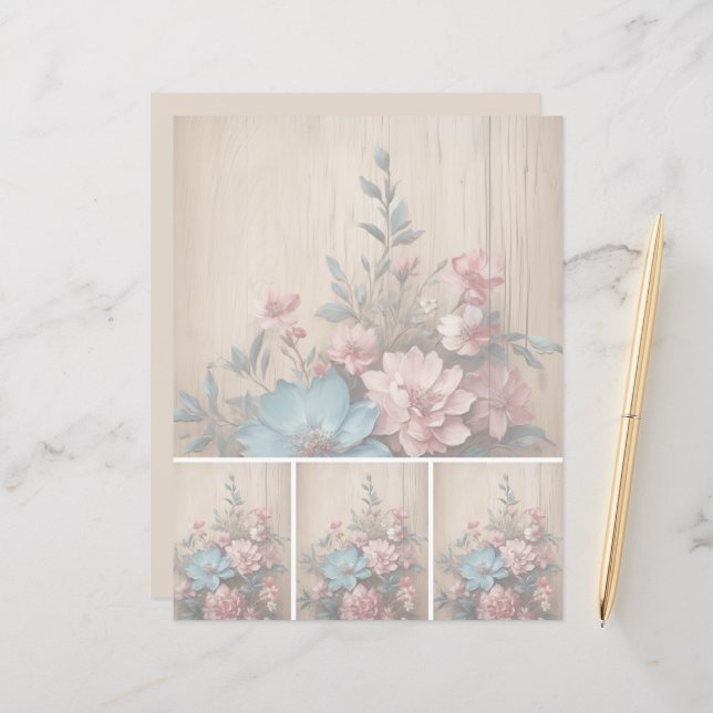 Bloemen Schaduw Zachte lichte achtergrond (Voorkant / Achterkant in situ)