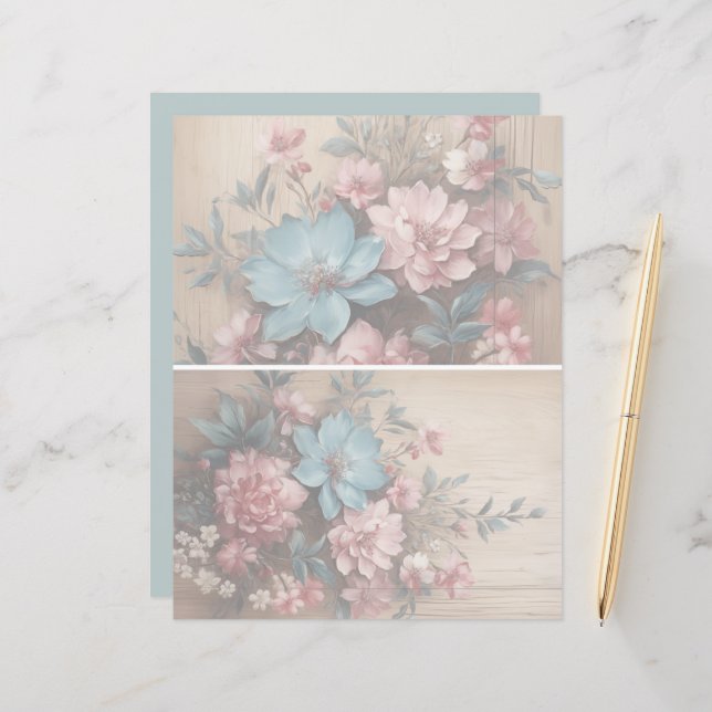 Bloemen Schaduw Zachte lichte achtergrond (Voorkant / Achterkant in situ)