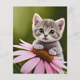 Bloemen schattig klein grijs kat