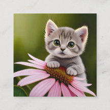 Bloemen schattig klein grijs kat