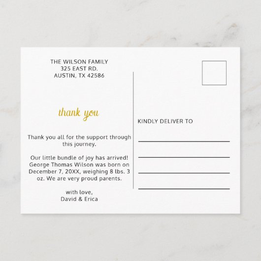 Bloemen Schattige Meisje Foto Geboorte Aankondigin Aankondigingskaart (Achterkant)