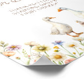 Bloemen Schattigee Gans Baby shower Boeken voor Ba Poster (Hoek)