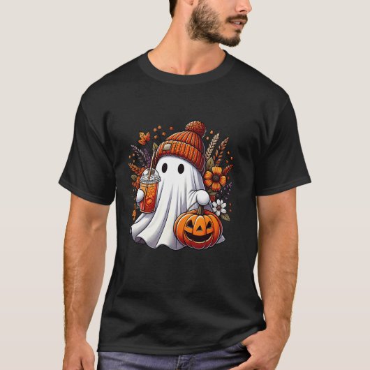  Bloemen Schattigee Ghost Pumpkin Halloween Ghost T-shirt (Voorkant)