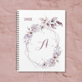 Bloemen Schattigee Waterverf Monogram Initiaal Kal Planner
