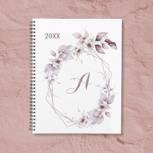 Bloemen Schattigee Waterverf Monogram Initiaal Kal Planner