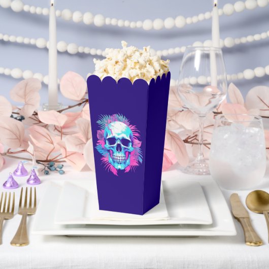 Bloemen schedel in vaporwave stijl bedankdoosjes (Huwelijk)