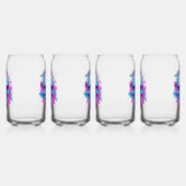 Bloemen schedel in vaporwave stijl blikvorm glas (Links)