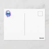 Bloemen schedel in vaporwave stijl briefkaart (Achterkant)