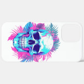 Bloemen schedel in vaporwave stijl Case-Mate iPhone case (Achterkant (horizontaal))