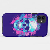 Bloemen schedel in vaporwave stijl Case-Mate iPhone case (Achterkant (horizontaal))