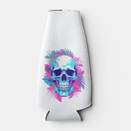 Bloemen schedel in vaporwave stijl flesjeskoeler