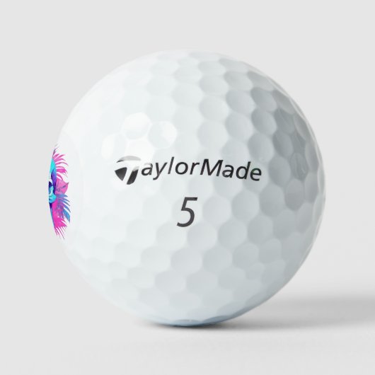 Bloemen schedel in vaporwave stijl golfballen (Logo)