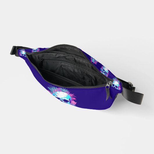 Bloemen schedel in vaporwave stijl heuptasje (Open)