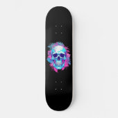 Bloemen schedel in vaporwave stijl persoonlijk skateboard (Voorkant)