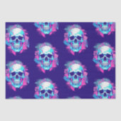 Bloemen schedel in vaporwave stijl tissuepapier (Voorkant)