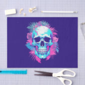 Bloemen schedel in vaporwave stijl tissuepapier (Craft)