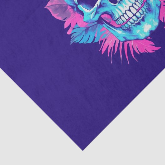 Bloemen schedel in vaporwave stijl tissuepapier (Detail)
